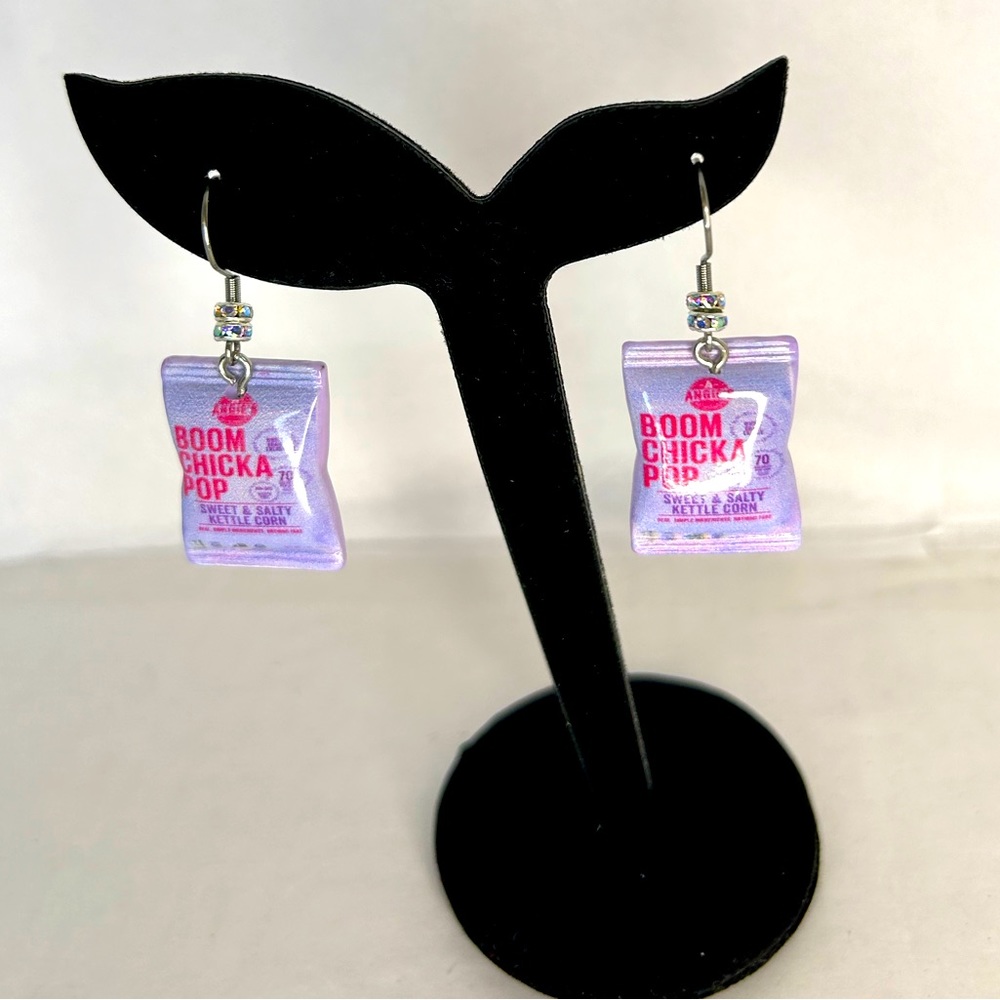 NEW Handmade Hook Style Pierced AB Crystals & Mini Potato Chips Earring Set
